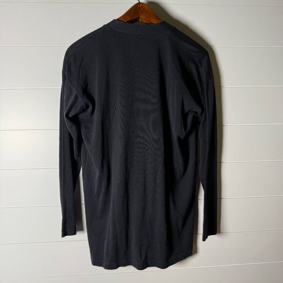 Malo Cardigan Button Down & Short Sleeve Sweater Twin Set Black 100% Cotton Sz M - Picture 3 of 14
